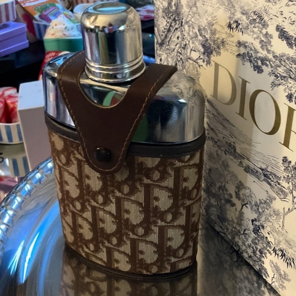 Christian Dior Vintage Monogram Mellow Steer Leather Hip Flask - Picture 4 of 16